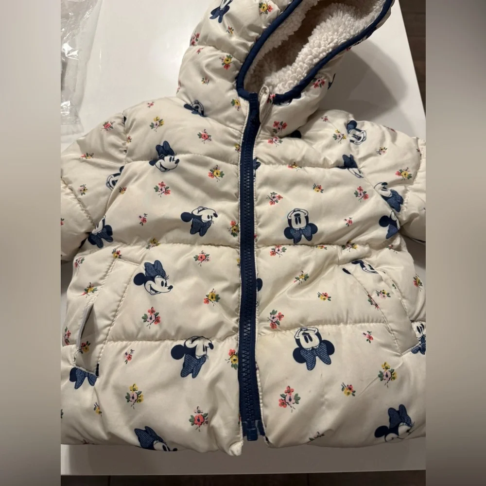 Baby GAP Disney Minnie‎ Mouse Puffer Jacket Size 12-18m